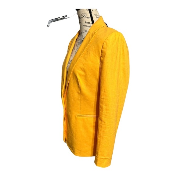 J.Crew Holland One-Button Linen Cotton Blazer Saffron Modern Classic Summer Prep - Picture 7 of 10